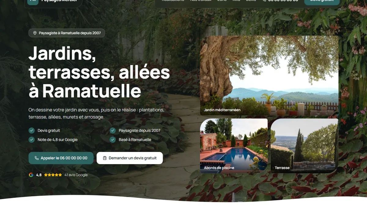 Exemple de site : paysagiste à ramatuelle